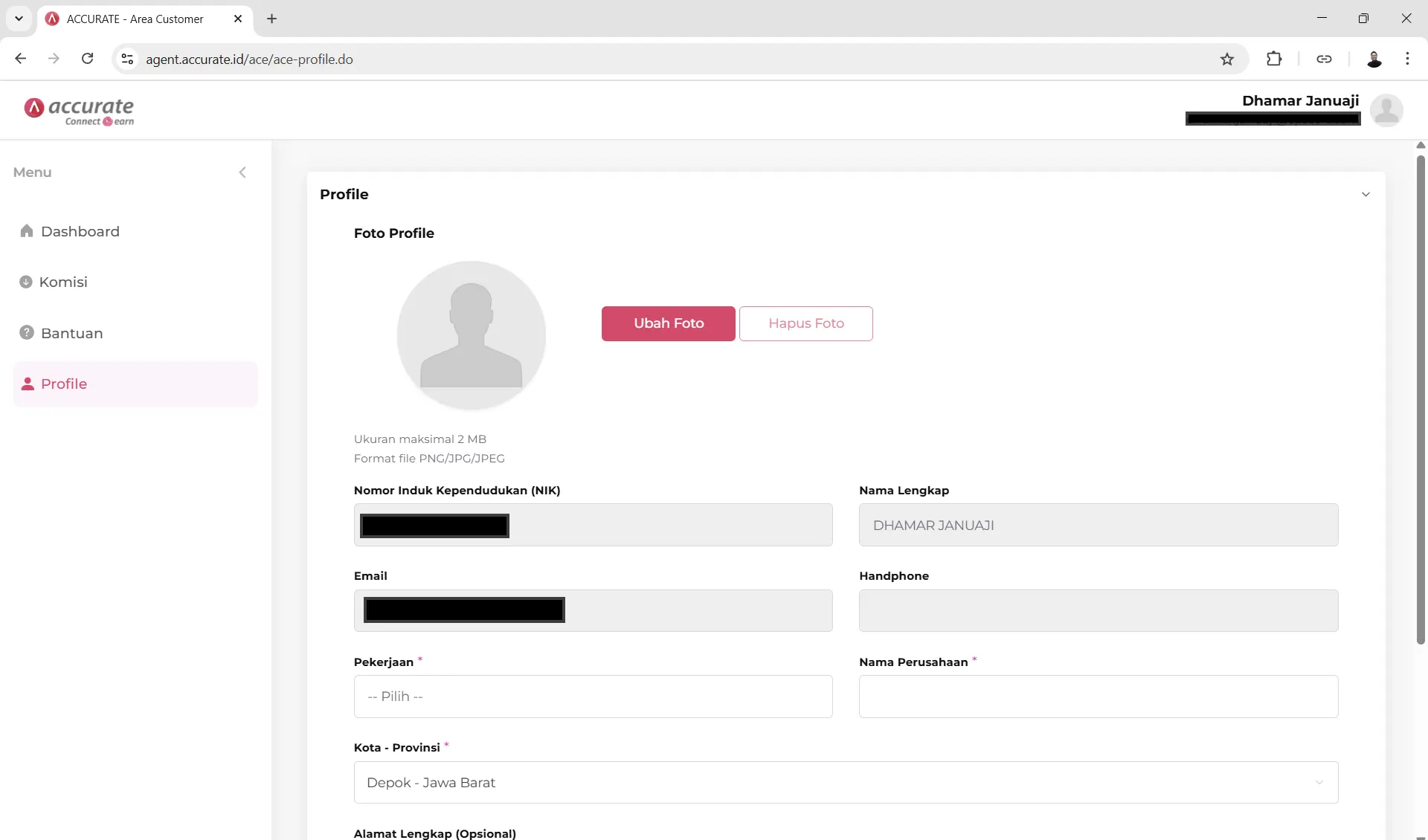 2 Melengkapi Profil &amp; Menambahkan Rekening Pencairan